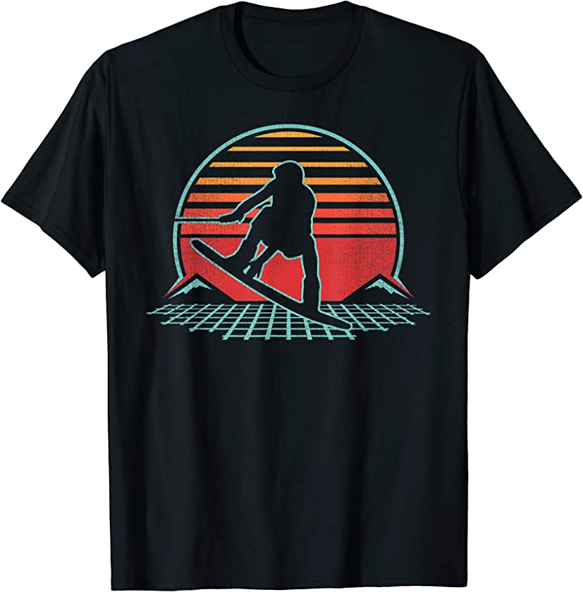 Wakeboard Retro Vintage 80s Style Wakeboarding Gift T-Shirt