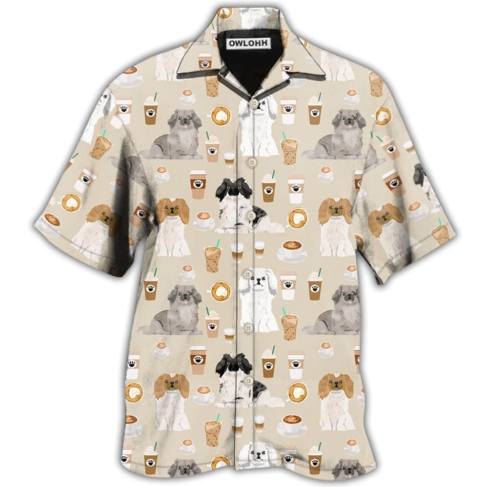 Pekingese Dog And Coffee Basic Hawaii Shirt Ha25800