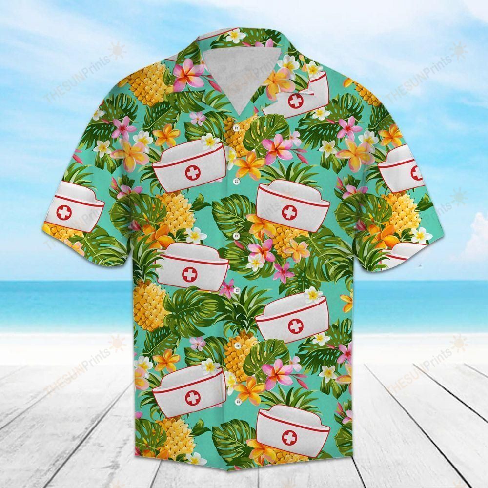 Tropical Pineapple Nurse Hawaiian Shirt Ha25381