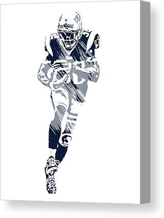 Devin Mccourty New England Patriots Watercolor Strokes Pixel Art 2 Joe Hamilton Canvas Print