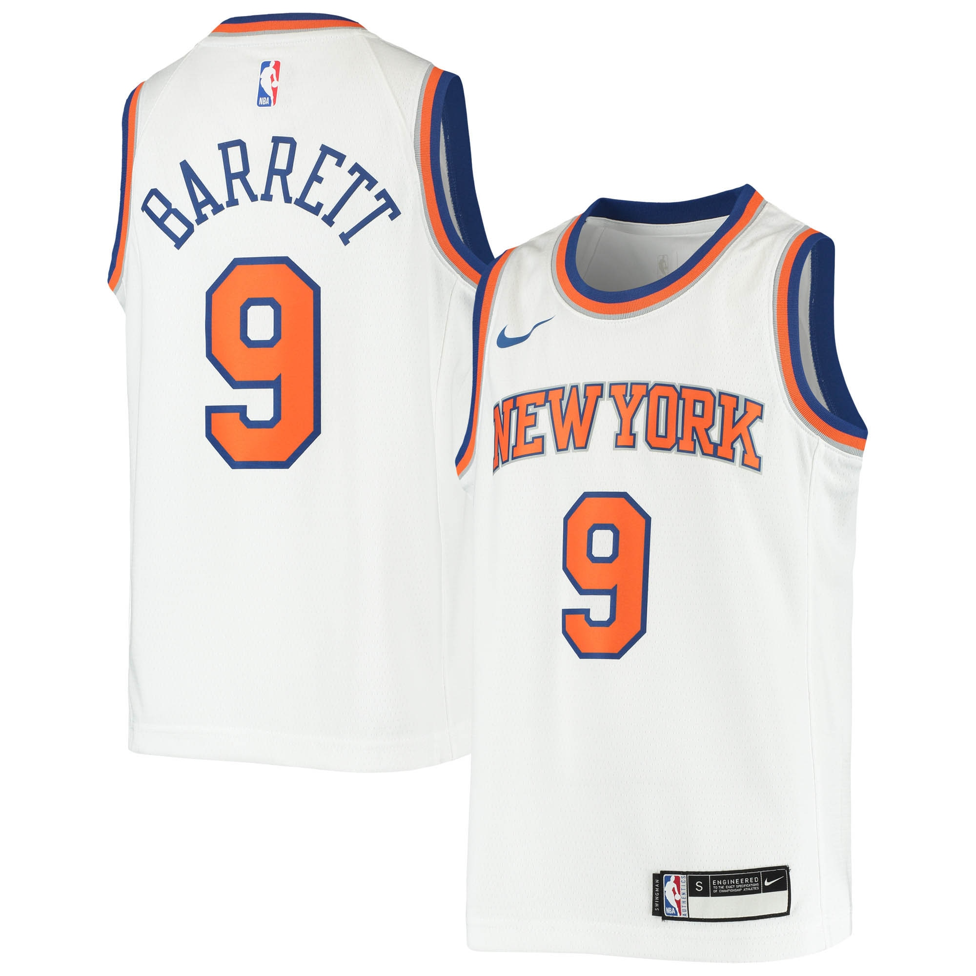 RJ Barrett New York Knicks Youth Swingman Jersey – Association Edition – White