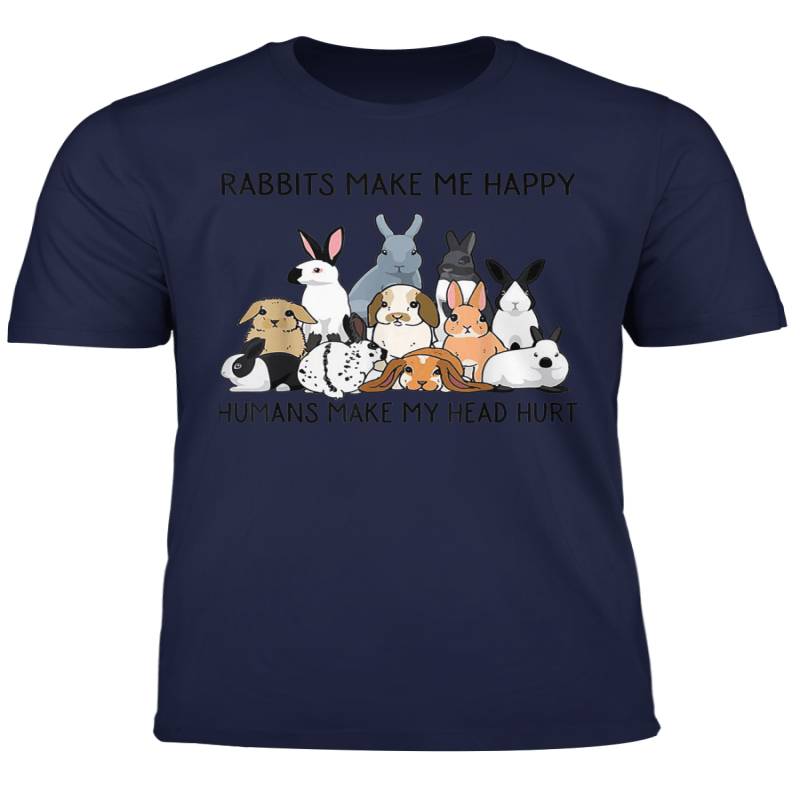 Rabbits Make Me Happy Humans Make My Head Hurt Tshirt