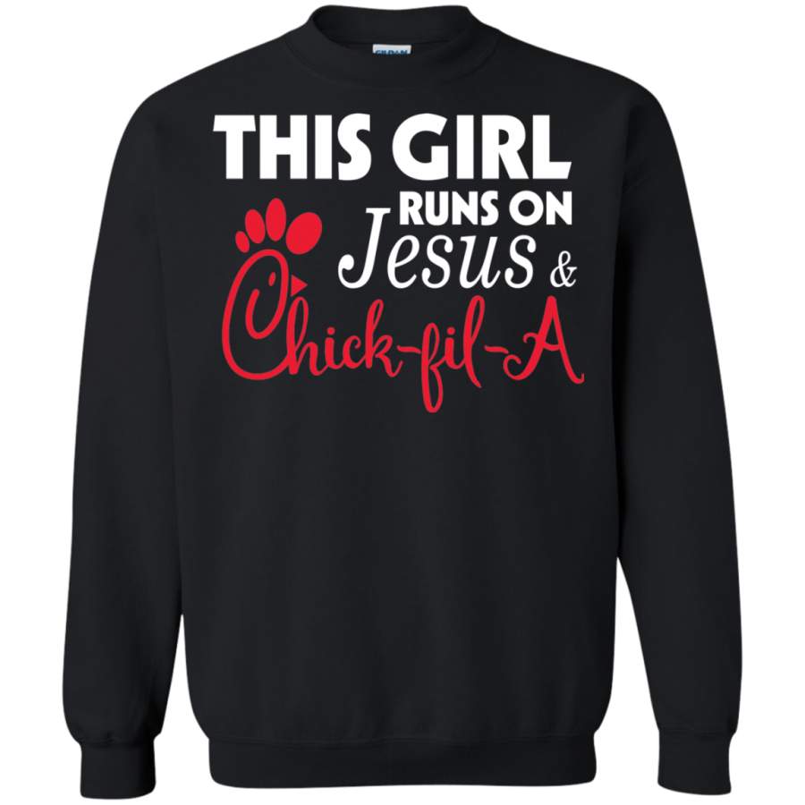 AGR This girl runs on Jesus and chick-fil-a Sweatshirt