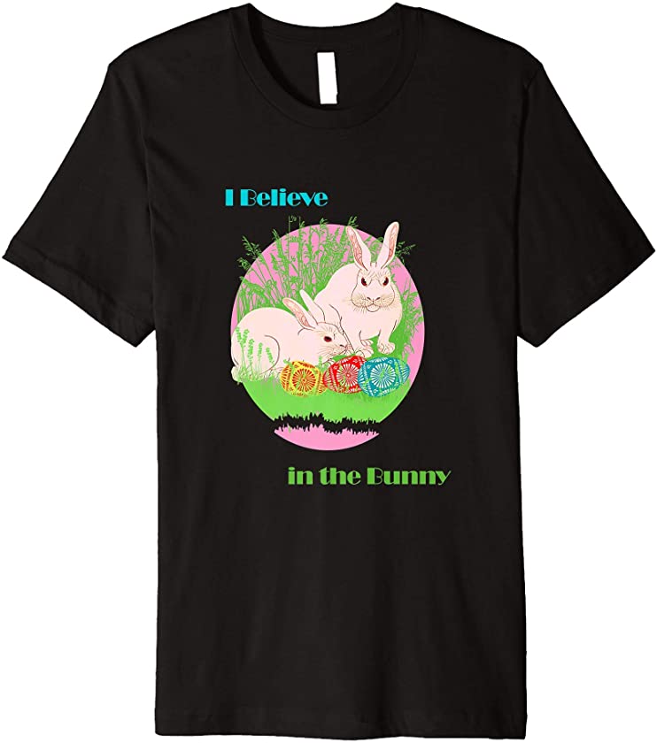 Believe in the Bunny Rabbits in Easter Eggs Japanese Art Premium T-Shirt