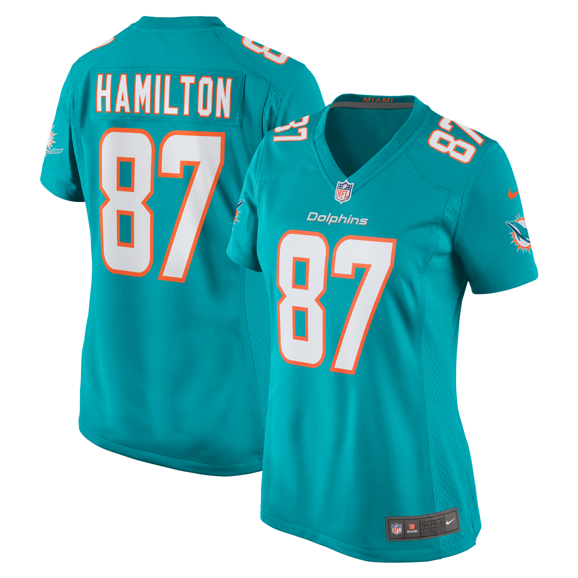 Women’s Miami Dolphins DaeSean Hamilton Aqua Home Game Player Jersey