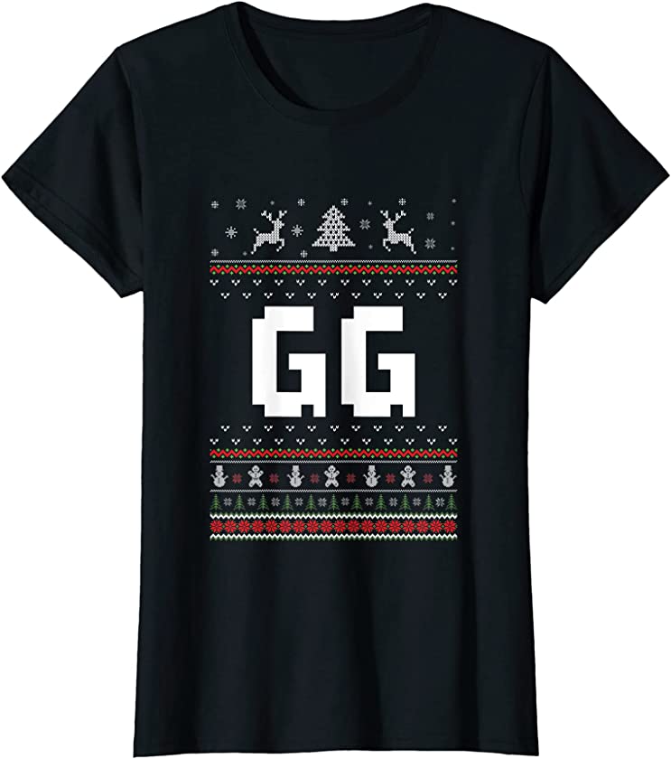 Womens Gg Ugly Holiday Party Matching Ugly Christmas Sweater T-Shirt