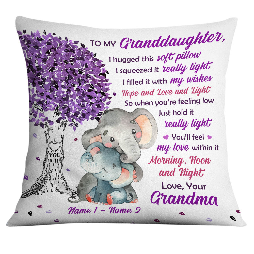 Personalized Mom Grandma Daughter Granddaughter Son Grandson Elephant Pillow Nb155 81O32