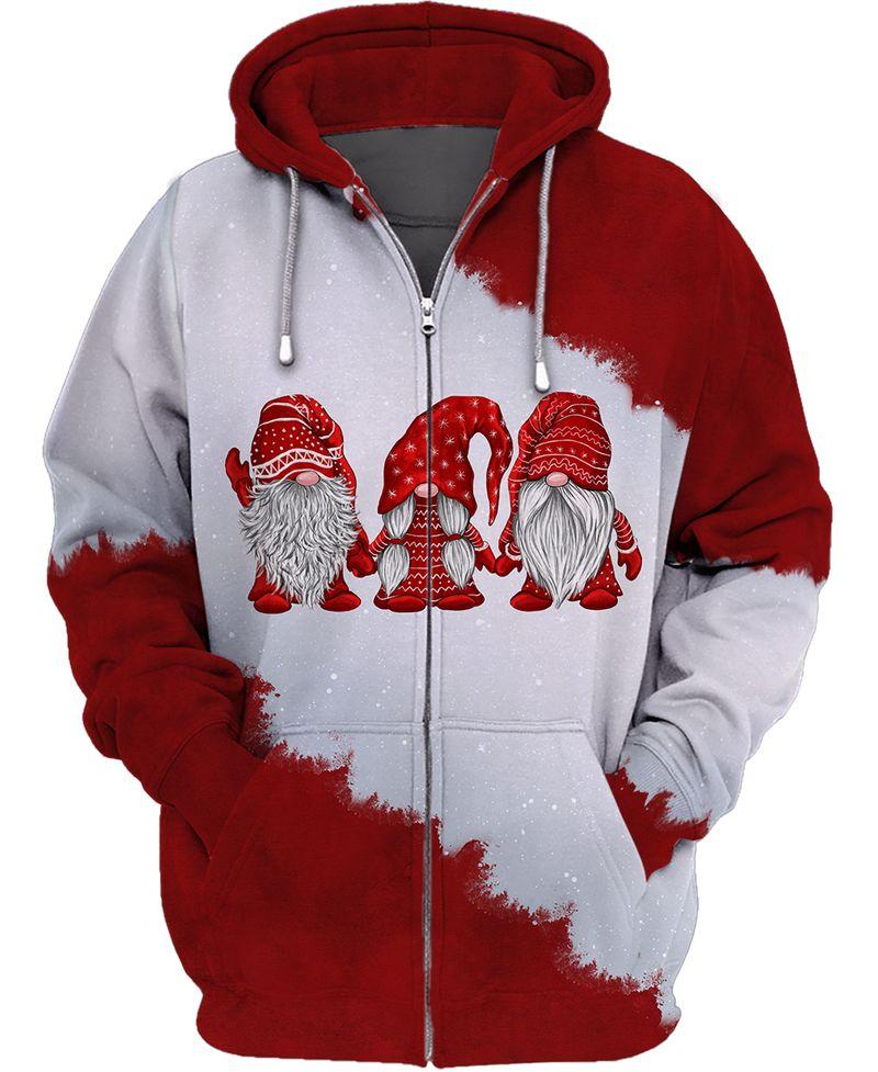 Three Elf Cute Gift In Christmas Holiday Shirt 3D Zipper Hoodie