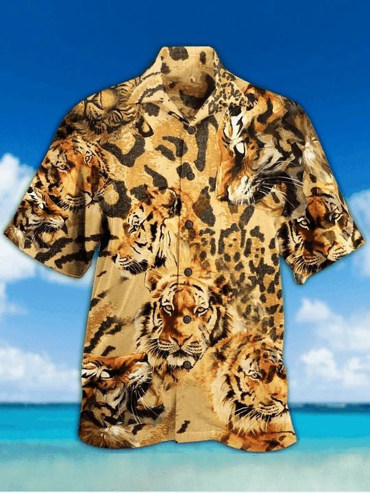 Waybackapparel Tiger Vintage Hawaiian Shirts 3D Hawaiian Shirt