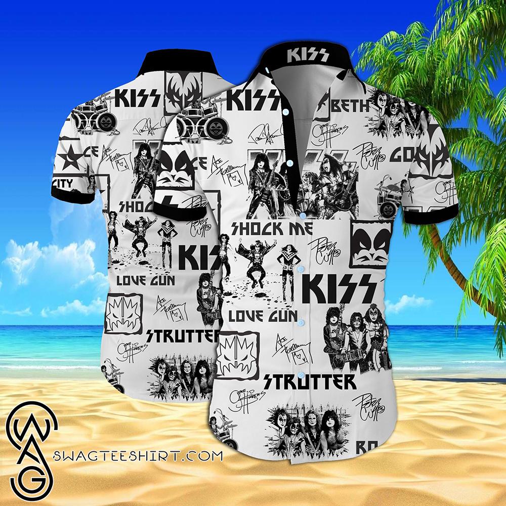 Beach Shirt Kiss Rock Band All Over Printed Hawaiian Shirt