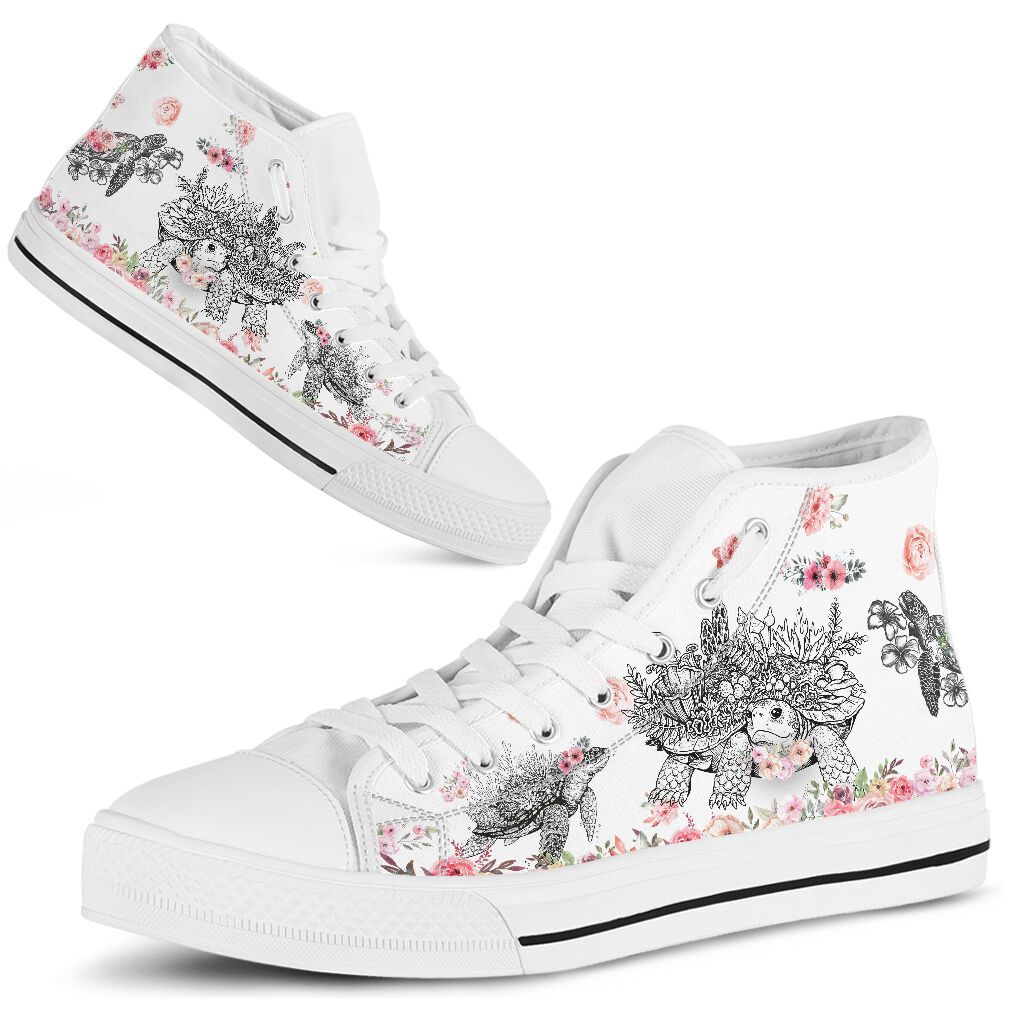 TURTLE FLOWER ANIMAL HIGH TOP SHOE THHTR2ABAG06