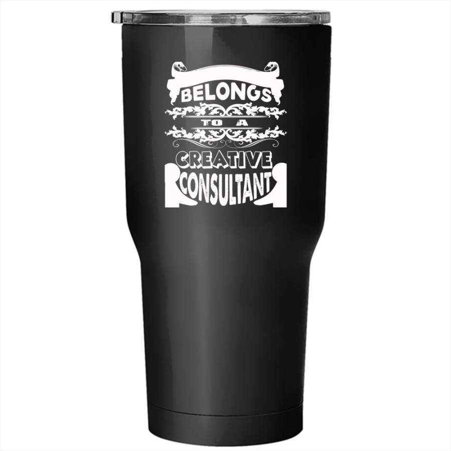 My Heart Belongs To A Creative Consultant Tumbler 30 oz Stainless Steel, Cool Couple Travel Mug