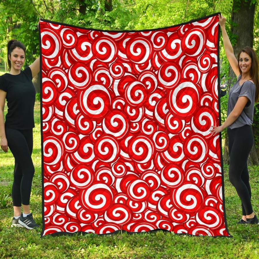 Candy Cane Pattern Print Quilt