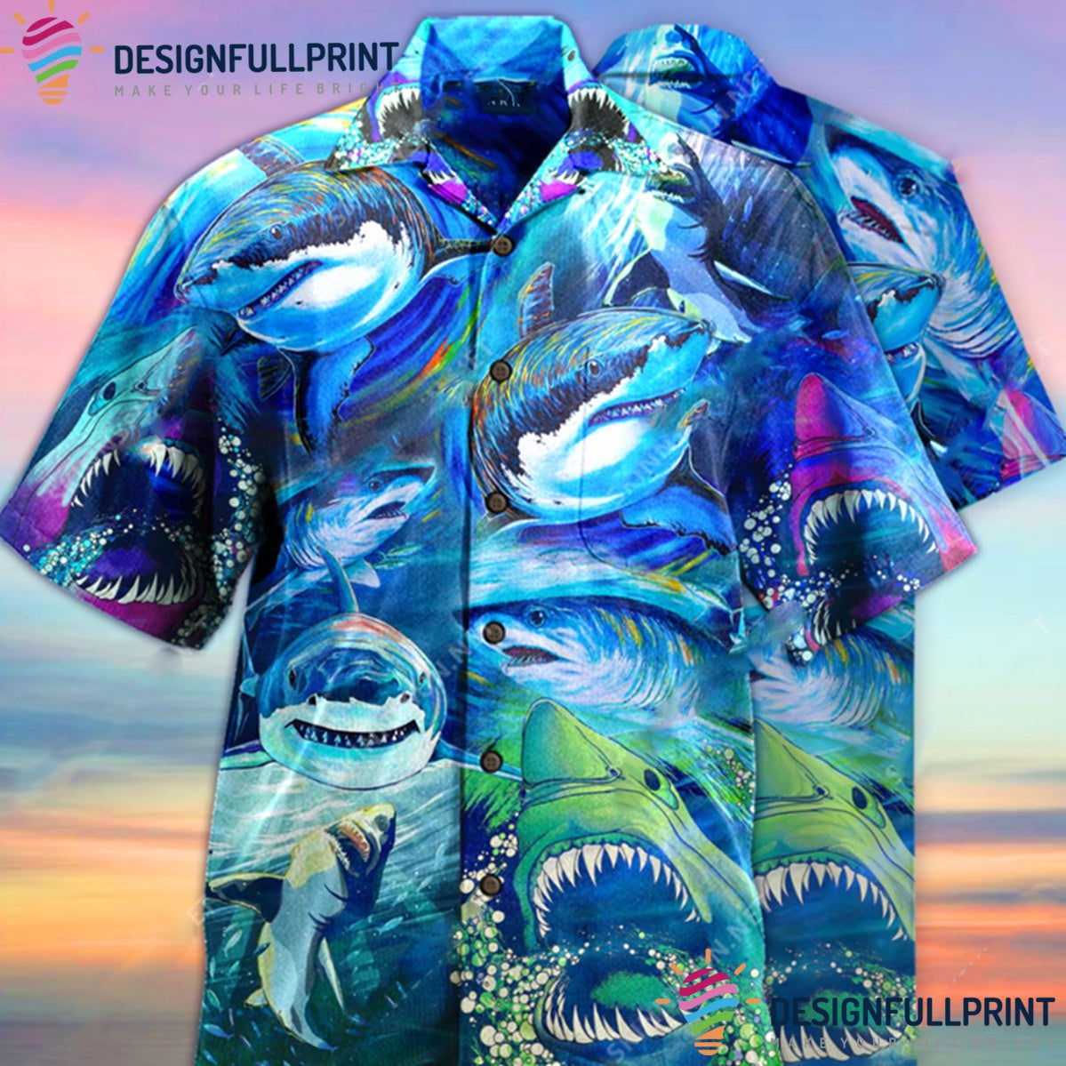 Be A Shark Be Brave And Cool Unisex Tropical Shirt Tropical Shirt Hawaiian Shirt For Men For Men Ln Gift For Shark Lovers Summer Gift