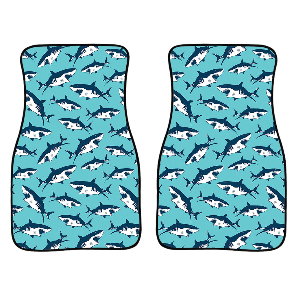 Angry Shark Pattern Print Front Car Floor Mats