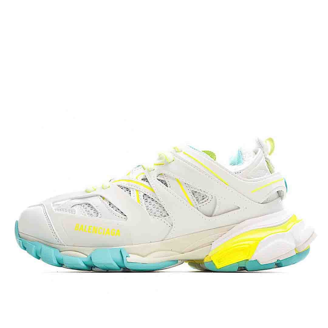 Balenciaga Track Sneaker In White BlueLight Yellow Shoes Sneakers SNK965977757