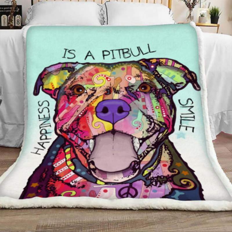 Pitbull Dog Sherpa Blanket JR1401 68O39