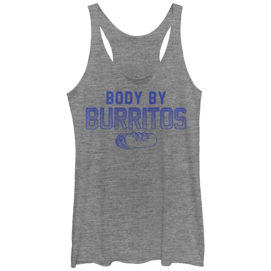 CHIN UP Women’s Body By Burritos  Racerback Tank Gray Heather S