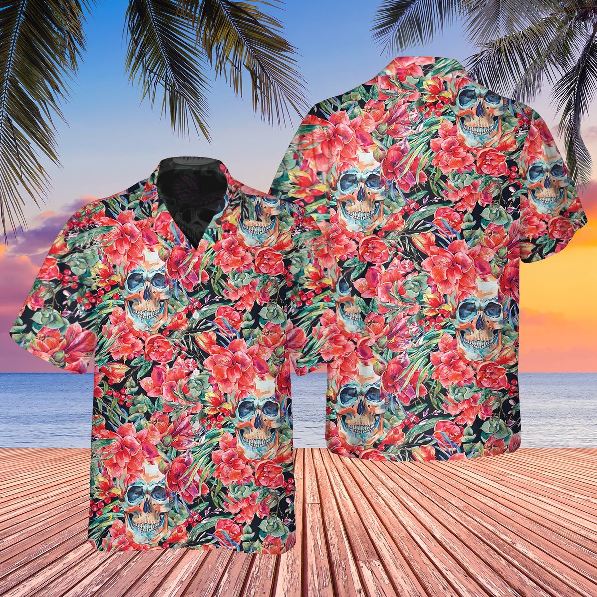 Skull Pattern Hawaii Shirts Hawaiian Shirt For Men, Hawaiian Shirt For Women, Aloha Shirt, Hawaii Shirt