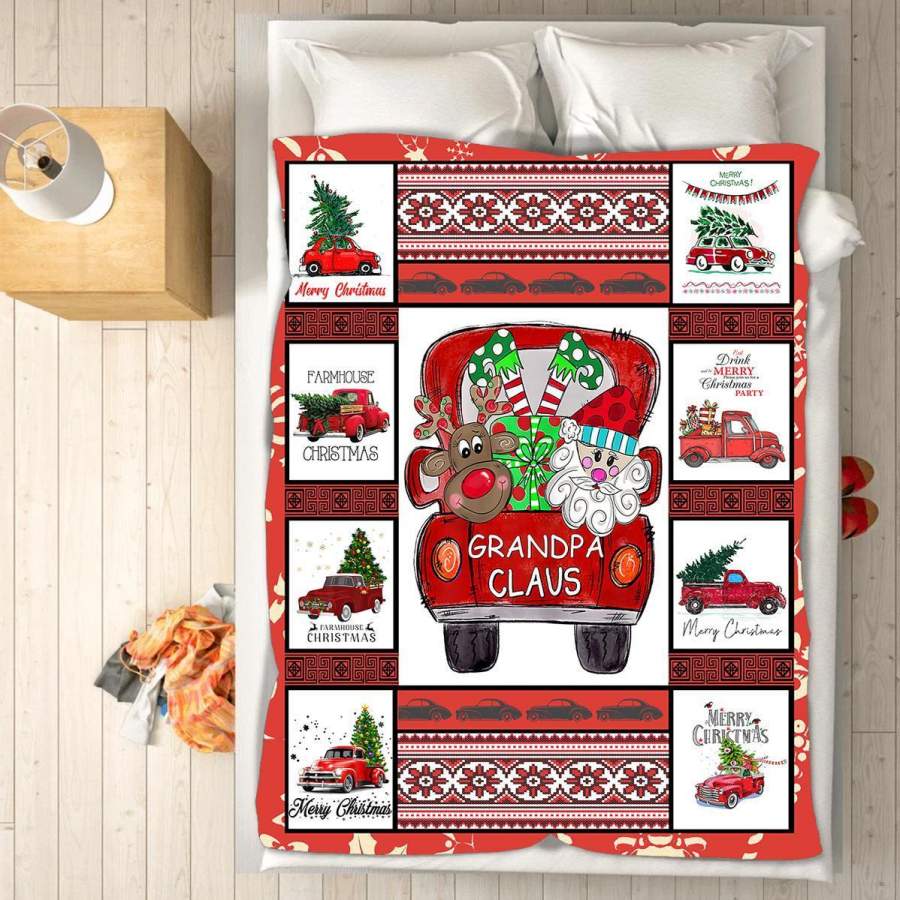 Custom Blankets – Grandpa Claus Christmas Blanket – Fleece Blankets