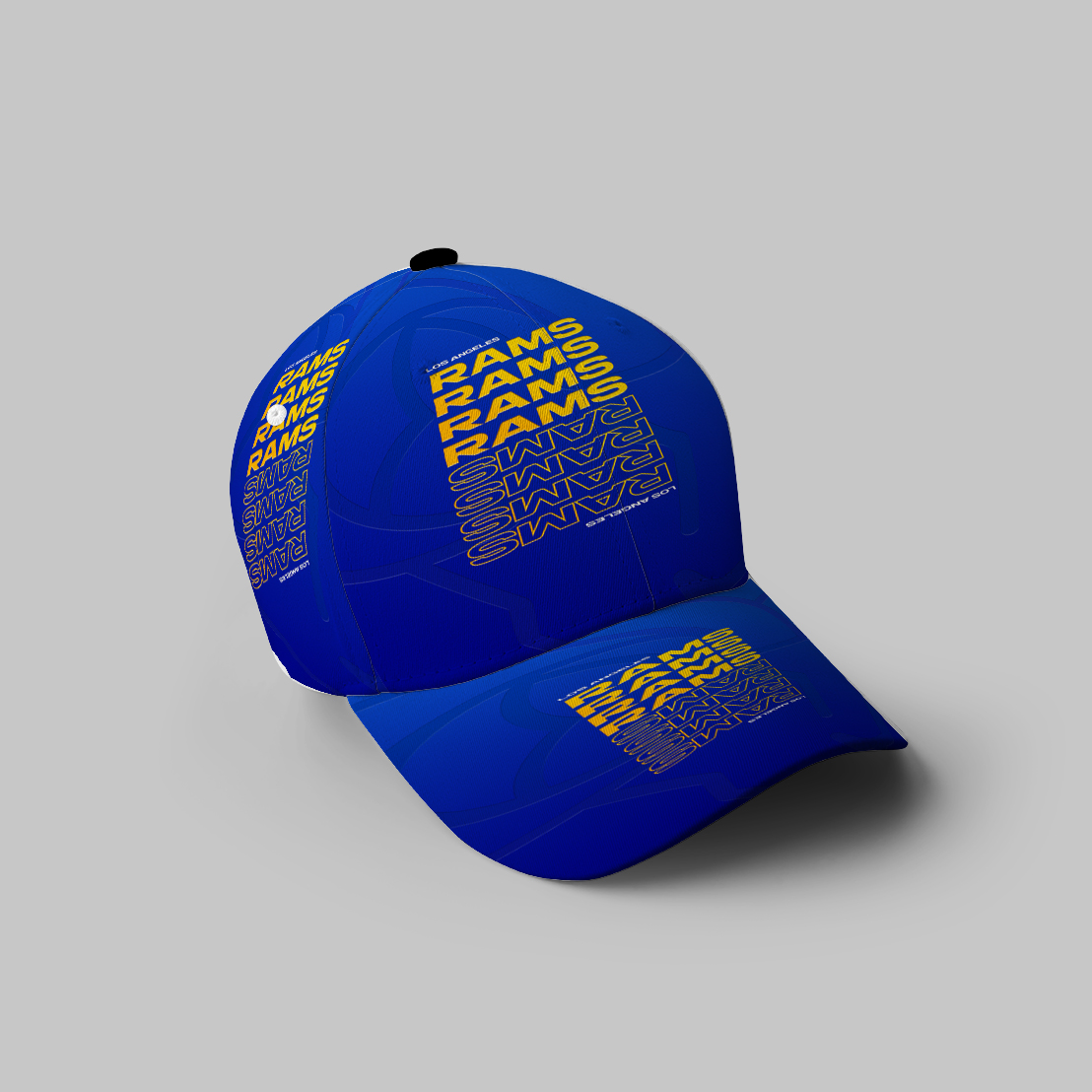 Los Angeles Rams Yellow Rams Blue1 3D Printing Baseball Cap Classic Hat