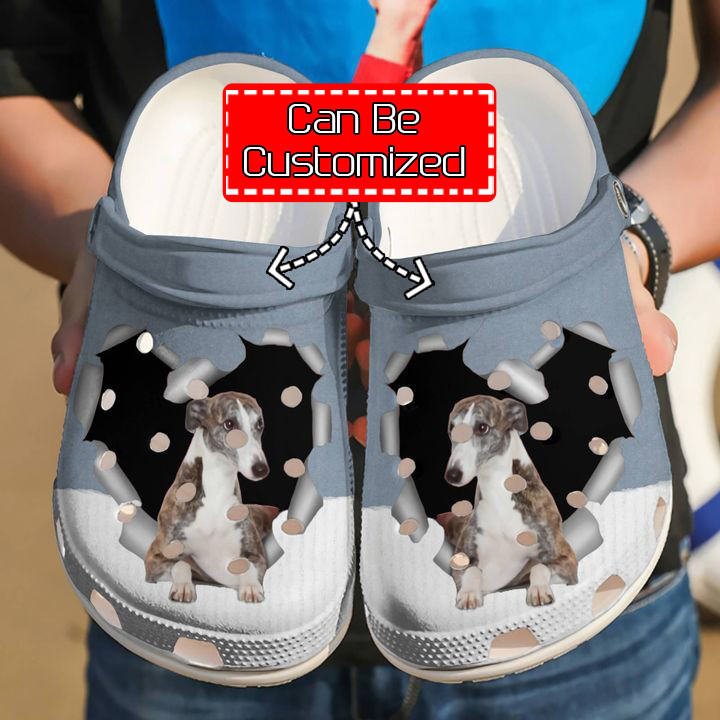 Dog – Greyhound Paper Heart Clog Shoes For Men And Women