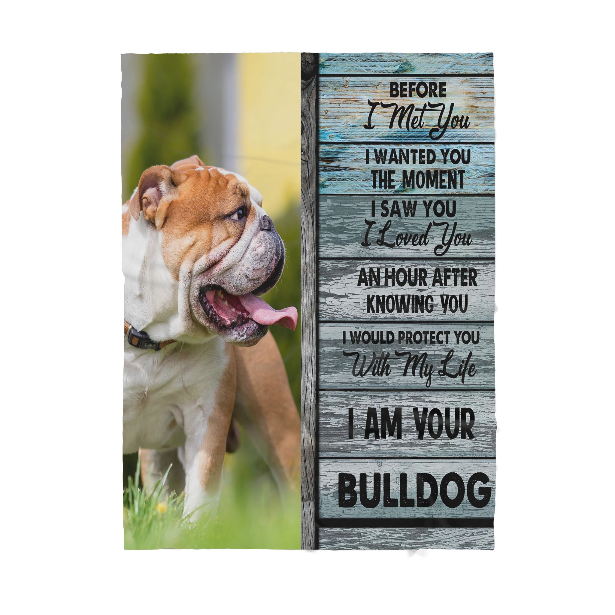 Custom Blanket Bulldog- Gift For Dog Mom – Sherpa Blanket HG