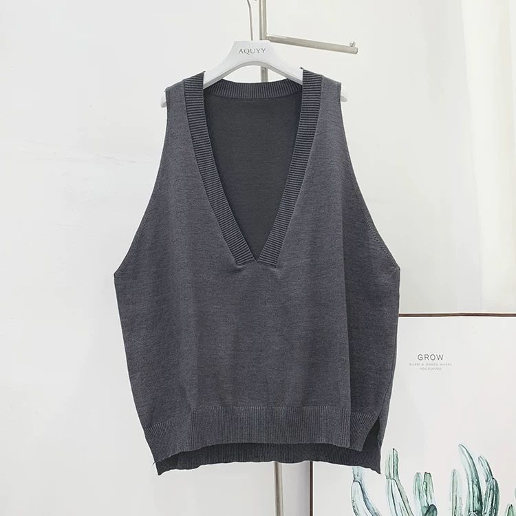 Women Sweater Vest Oversized Knit Vest Women Casual Sweater Loose Sweater Sleeveless Vest Women Outerwear Top alx