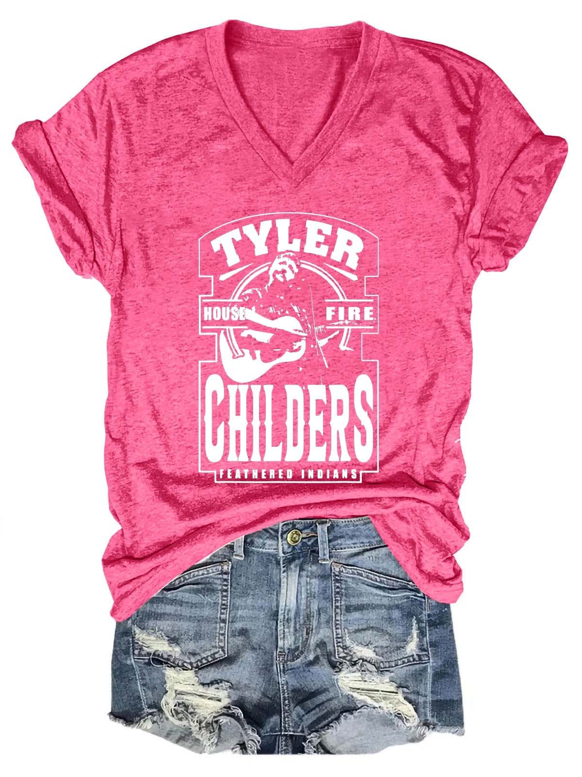 Tyler Childers Feathered Indians V-Neck T-Shirt