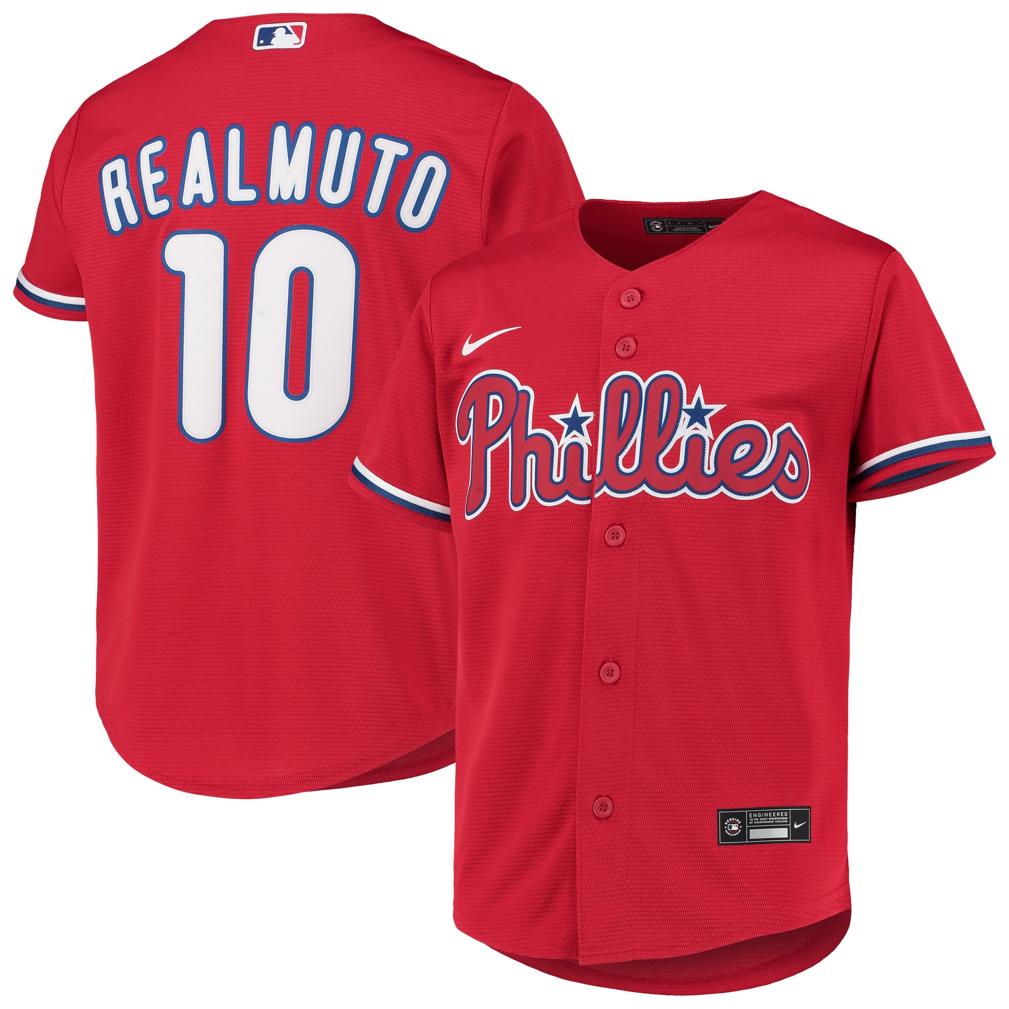 Jt Realmuto Philadelphia Phillies Alternate Replica Player Jersey Red ...