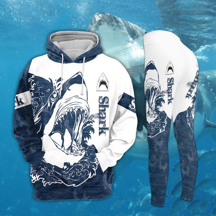 Amazing Shark In Ocean 3D Hoodie – Leggings #Dh