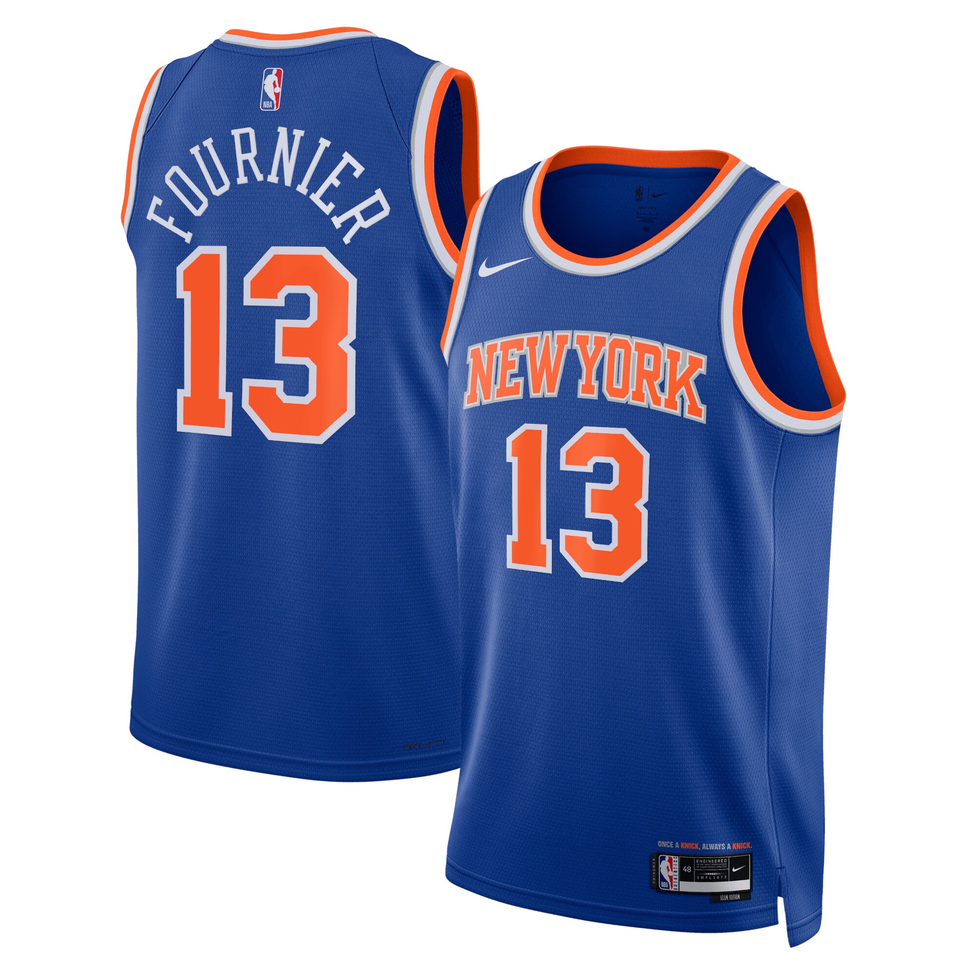 New York Knicks Icon Edition Swingman Jersey – Blue – Evan Fournier – Unisex