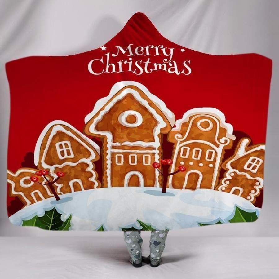 X-Mas House Cookies Hooded Blanket Christmas Decoration Ideas Christmas Gift Ideas