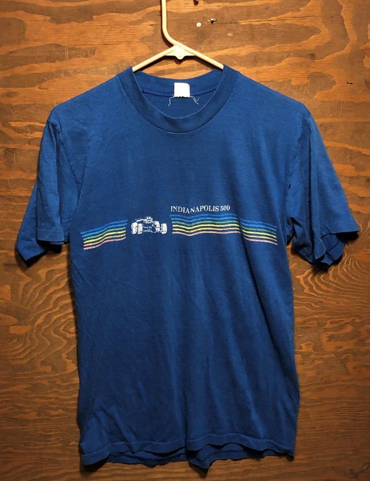 Vintage Indianapolis 500 Nascar Racing Bleu Voiture Des Ann Es 1980 Tees Shirt