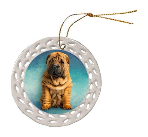 Shar Pei Puppy Ceramic Doily Ornament Dpor48103