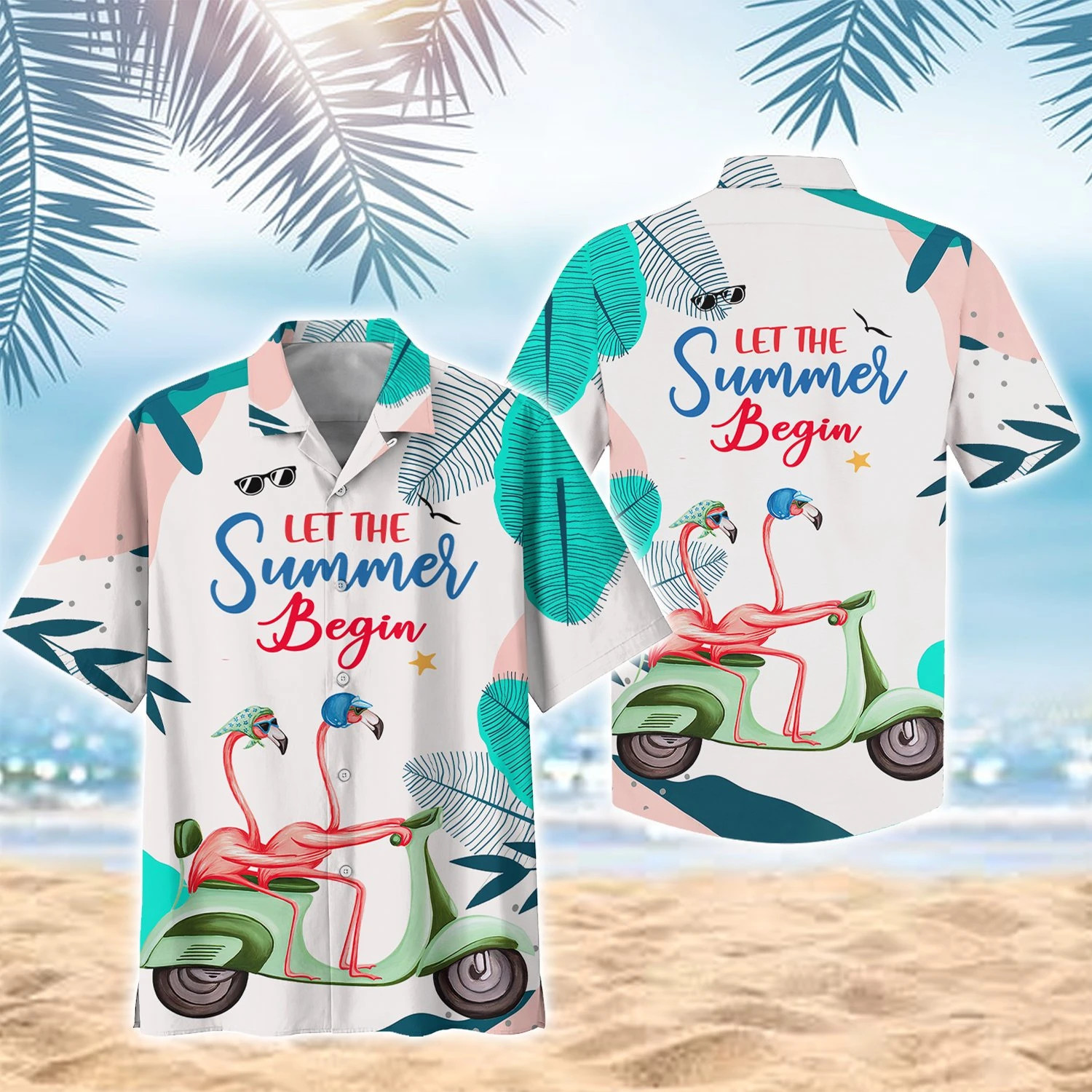 Flamingo Couple Bike Hawaii Shirt Unisex Adult Ha7416