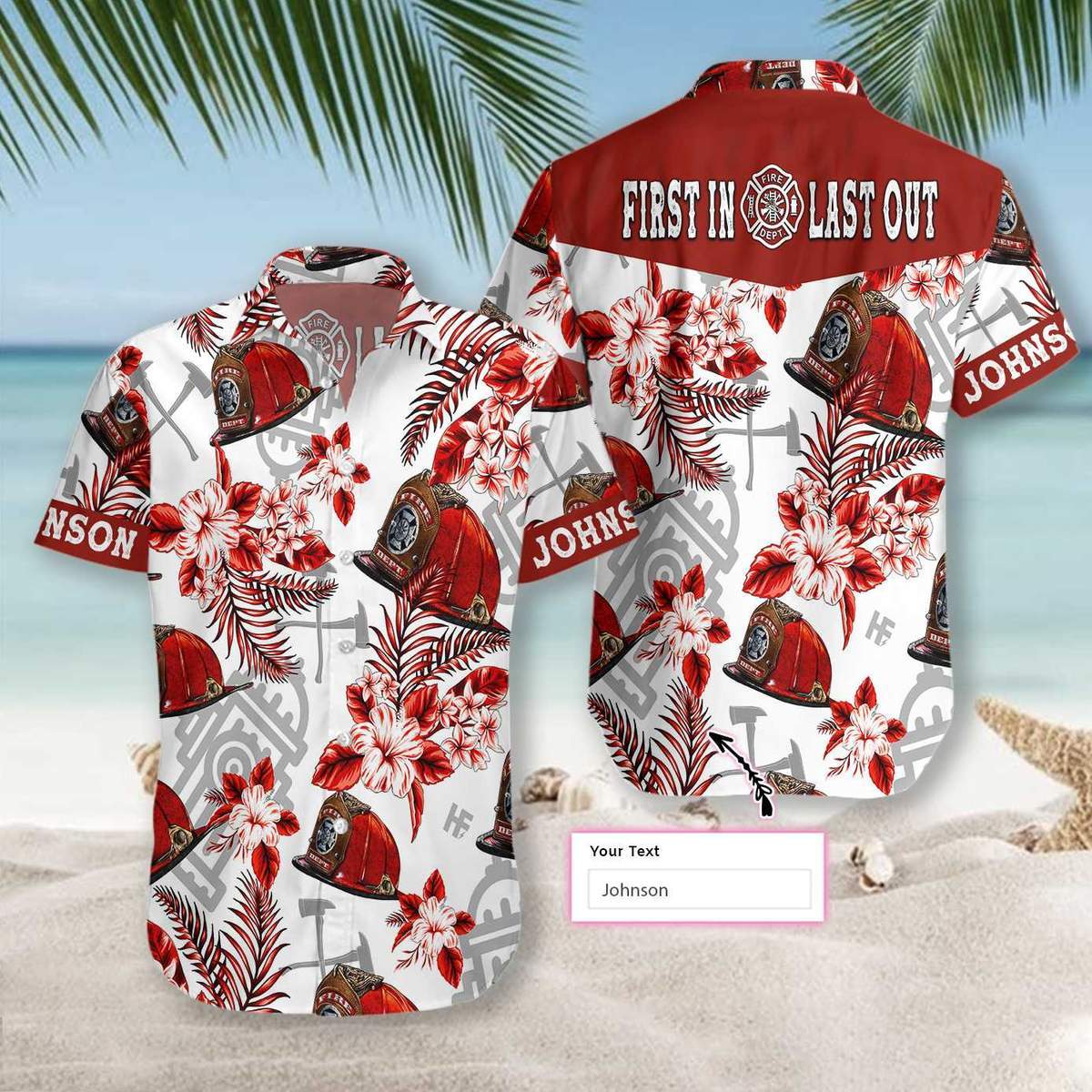 First In Last Out Seamless Pattern Firefighter Hawaiian Shirt Ha52733