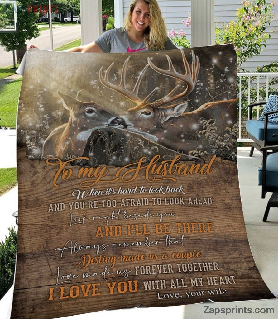 Gift For Husband – To My Husband – Deer – I Love You With All My Heart – Blanket