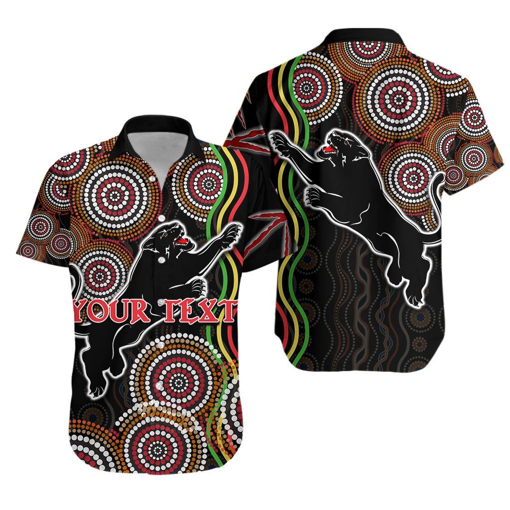 Panthers Black Hawaiian Shirt Indigenous Penrith Version K13