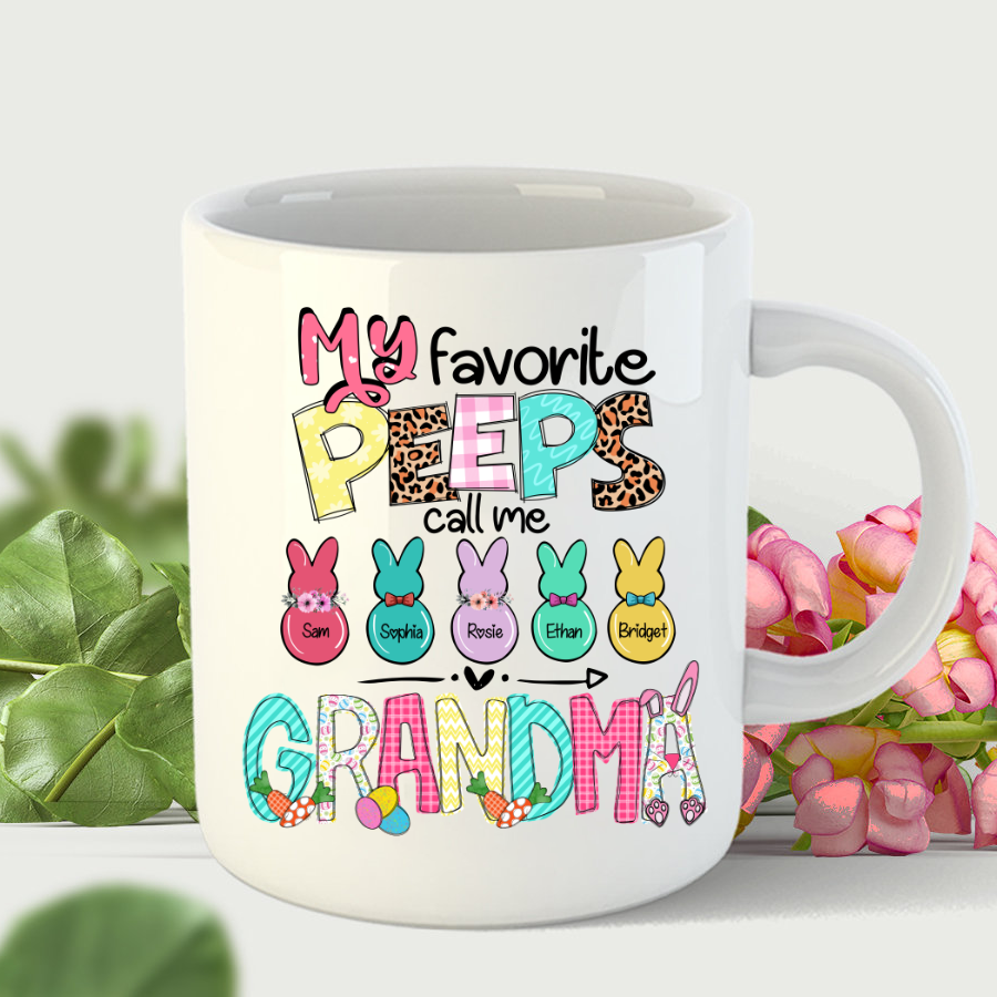 My Favorite Peeps Call Me Grandma Easter Art Mug