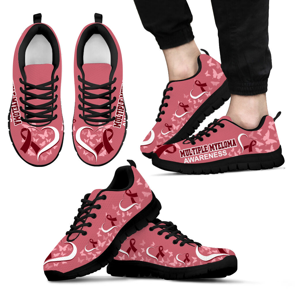 Multiple Myeloma Awareness Shoes Heart Ribbon Sneaker Walking Shoes Best Shoes For Men And