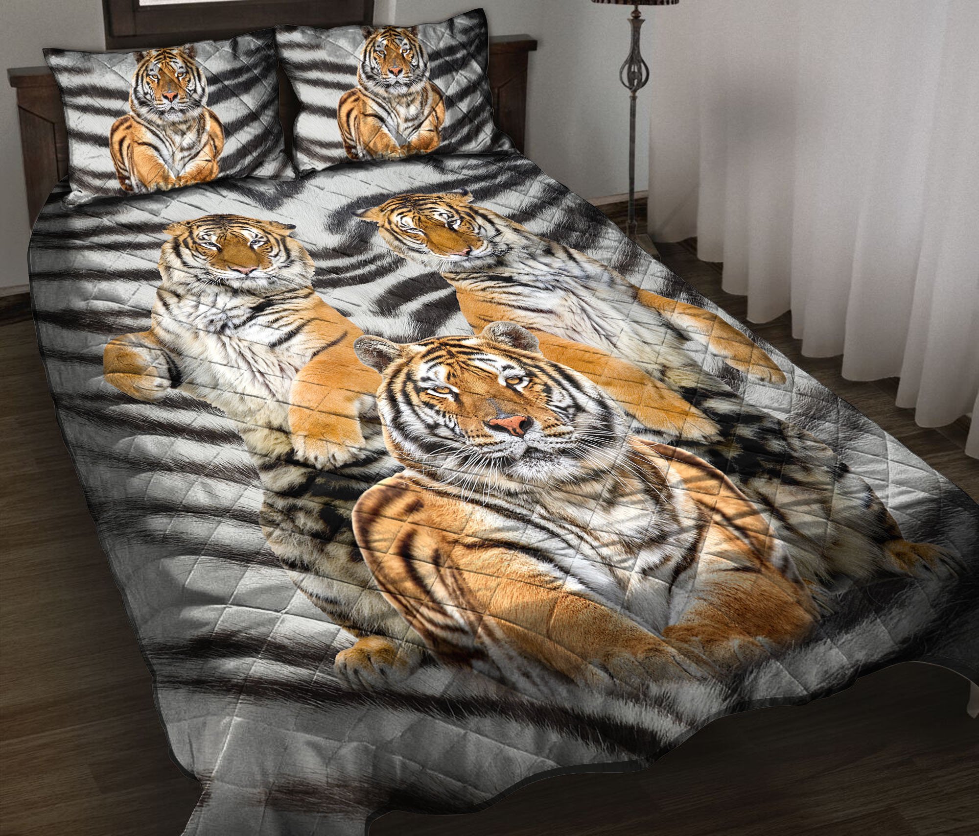 Awesome Tiger TG51215 – Quilt Bedding Set unisex womens & mens, couples matching, friends, funny family christmas holiday Quilt bedding set gifts (plus size available)