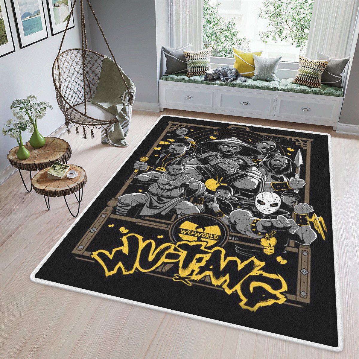 Wu Tang Clan Band Hip Hop Gift Fan Area Rug Living Room, Wu Tang Clan Rug Home Decor Floor Decor