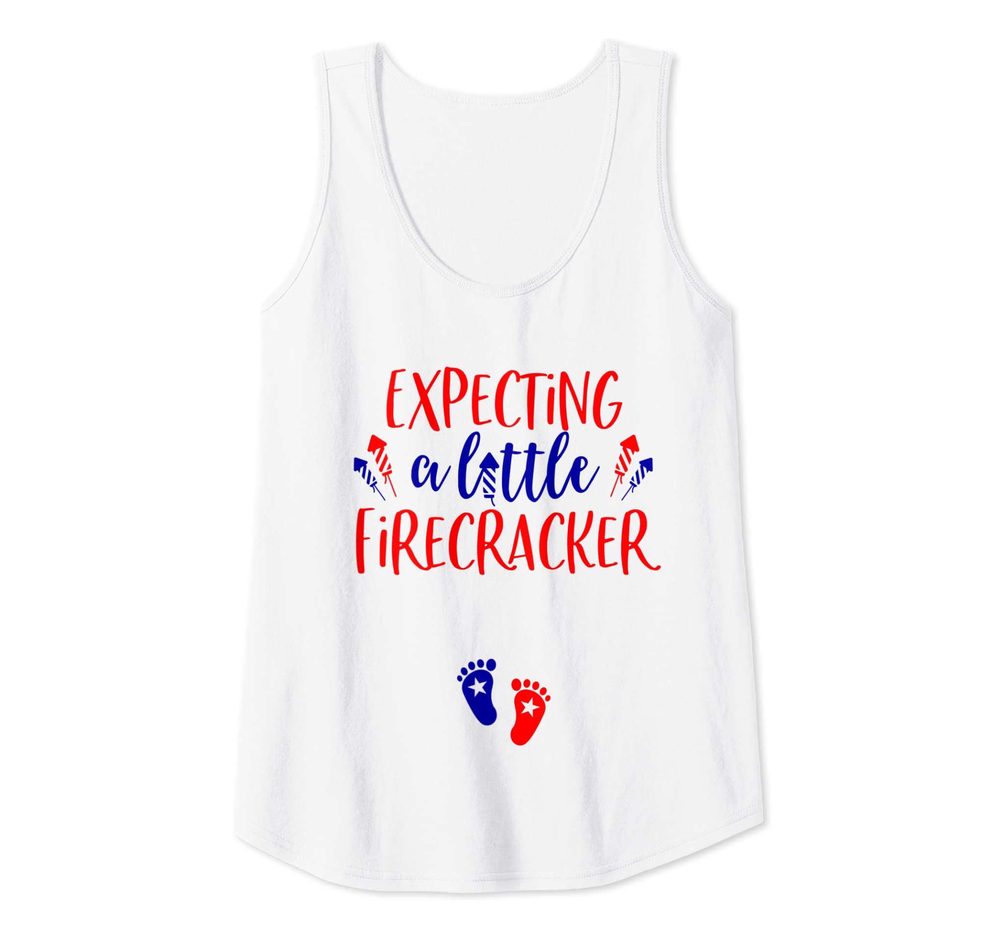 Womens 4th of July Pregnancy Announcement Tank | Baby Reveal Shirt Tank Top