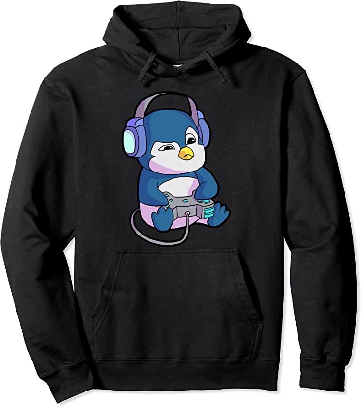 Gamer Shirt for Boys Gaming Gift Teen Girl Penguin Shirt Pullover Hoodie