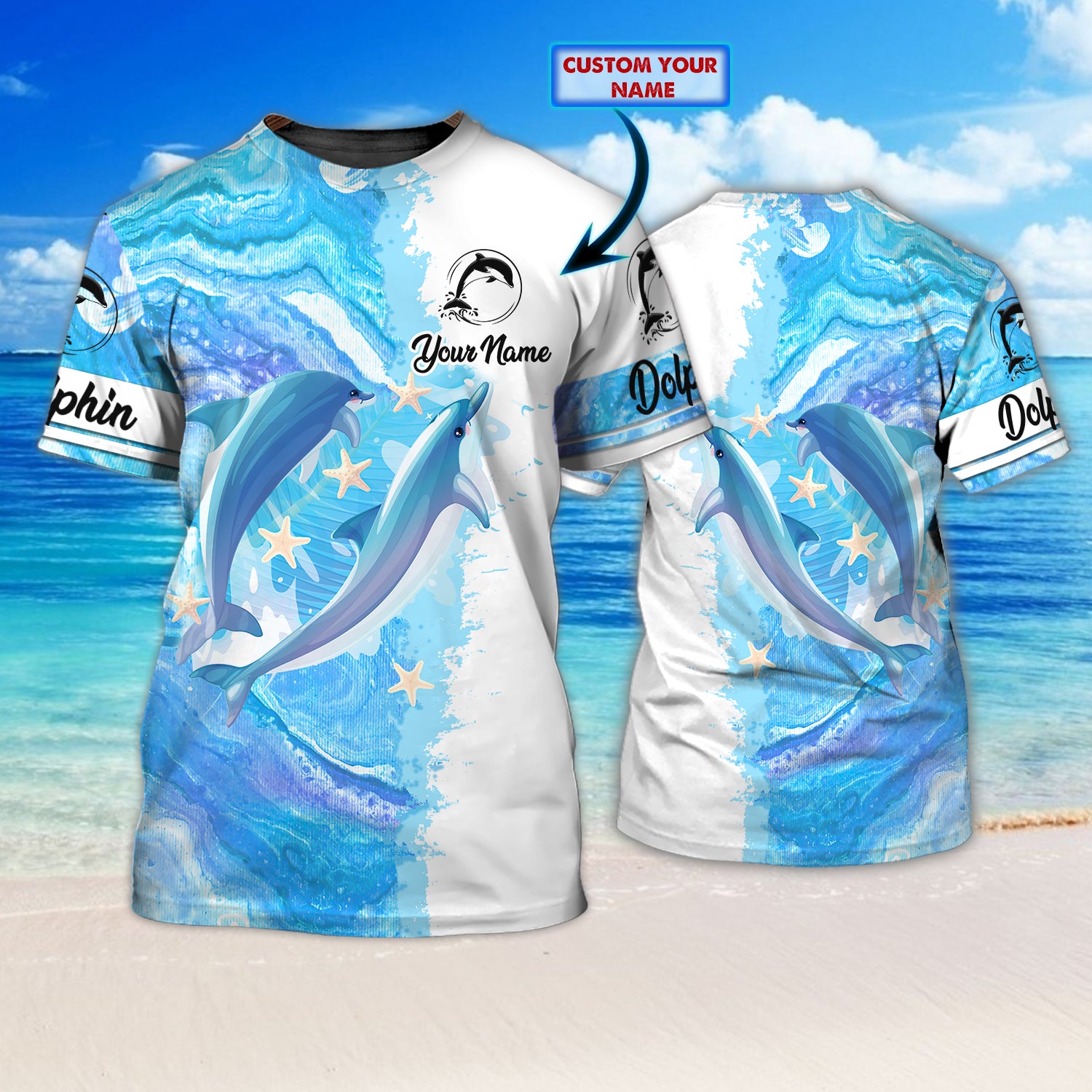 Dolphin 02 – Personalized Name 3D T Shirt – 16Hb