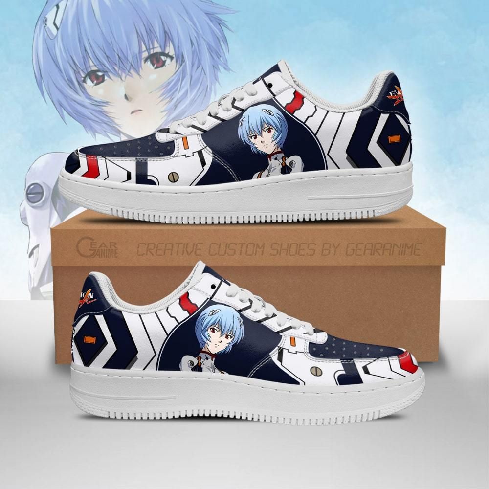 Evangelion Rei Ayanami Neon Genesis Evangelion Air Force Shoes Sneakers Custom Anime
