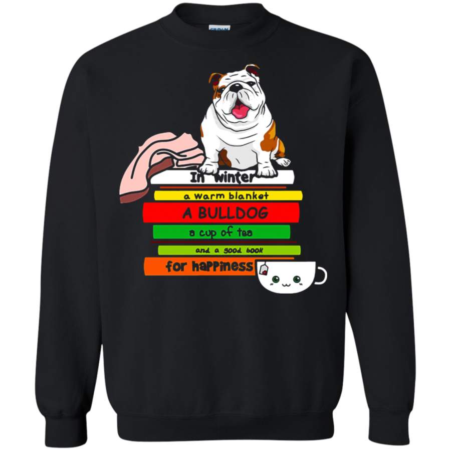 AGR In Winter A Bulldog And Tea For Happiness Sweatshirt