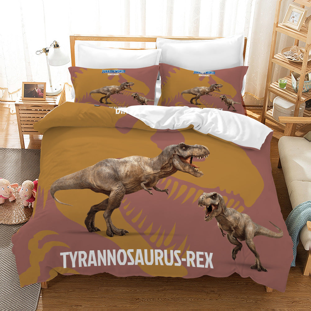 3D Dinosaur Tyrannosaurus Rex Quilt Cover Set Bedding Set Pillowcases 37