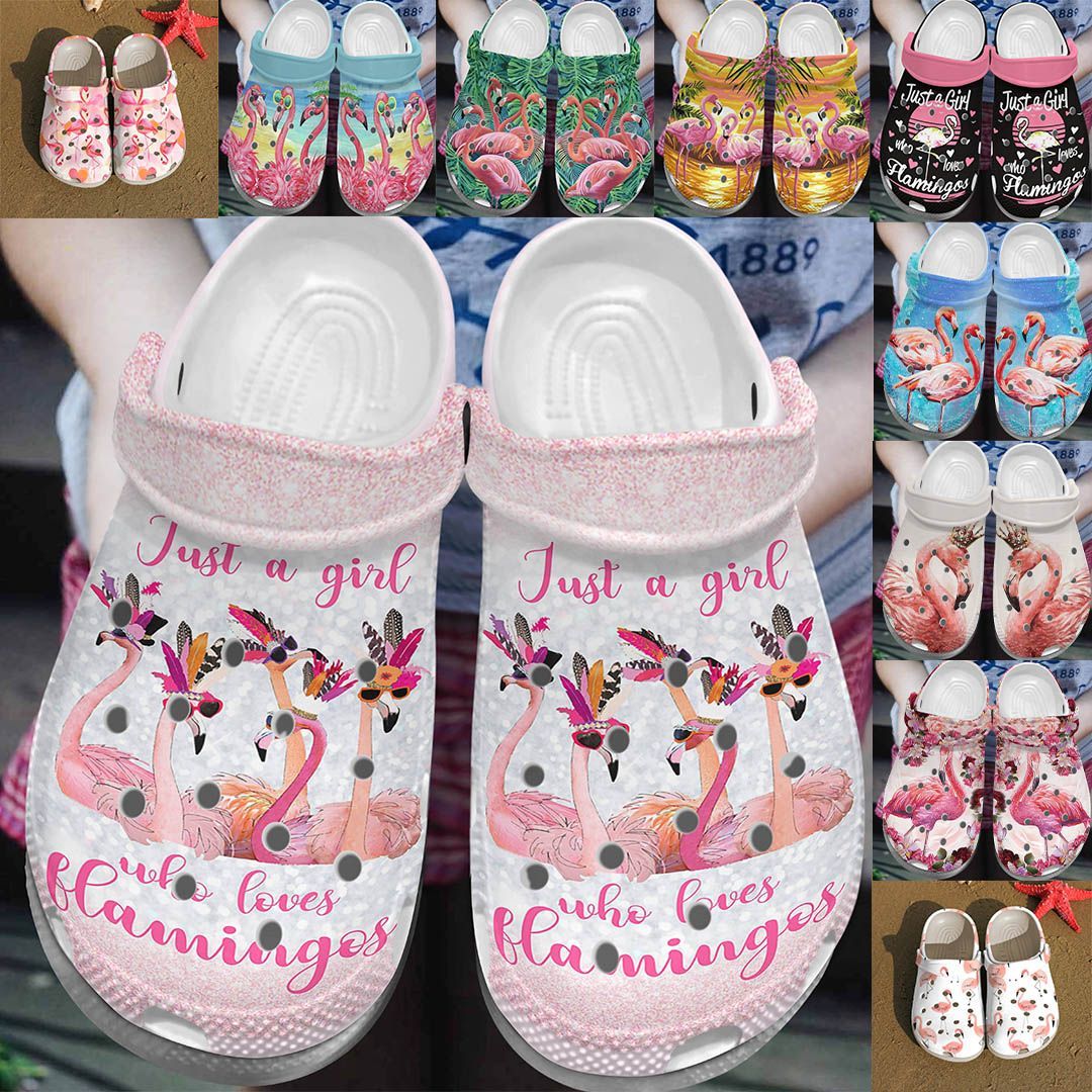 Flamingo Personalize Clog, Custom Name, Text, Fashion Style For Women, Men, Kid, Print 3D Just Love Flamingos